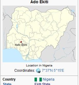 Ado Ekiti on a map